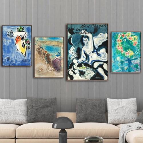 Home Decoration Print Canvas Art Wall Pictures for Living Room Poster Paitings Marc Chagall Abstract characters