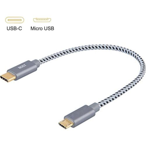 USB C To Micro USB OTG Cable Short Type-C to Micro USB OTG sync charging cord 0.2m for mobile phone Samsung Xiaomi macbook pro
