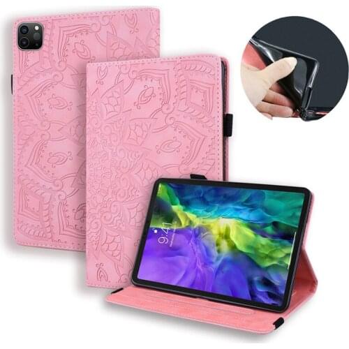 Emboss Flower Leather Flip Case for Funda iPad Pro 12.9 2021 Wallet Tablet For Coque iPad Pro 12 9 2021 Case 12.9 5th Generation