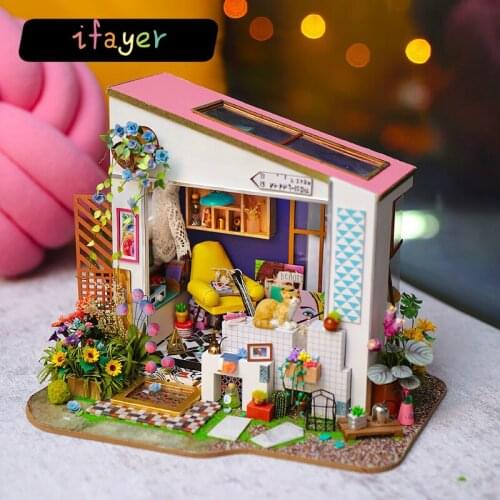 Creative DIY cottage wooden small house manual assembled architectural model Valentines Day gift