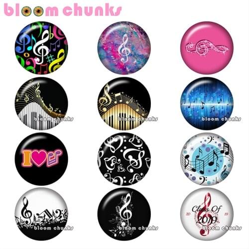 Love Music Round photo glass cabochon demo flat back Making findings 12mm/18mm/20mm/25mm A9904