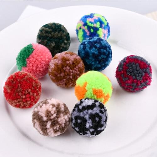 Trendy New Round Fur Balls DIY Jewelry Findings Ornament Accessories 30MM handmade Wool Felt Patch Sticker Fit Heaband Clips DIY