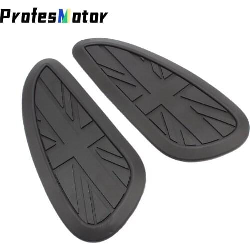 Motorcycle Cafe Racer Gasoline Fuel Tank Rubber Sticker Protective Cover Sheath Knee Fuel Tank Pad Handle Decal Union Jack Logo