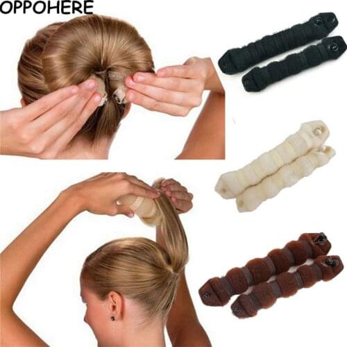 2Pcs Set Women Girl Magic Style Hair Styling Tools Buns Braiders Curling Headwear Hair Rope Hair Band Accessories