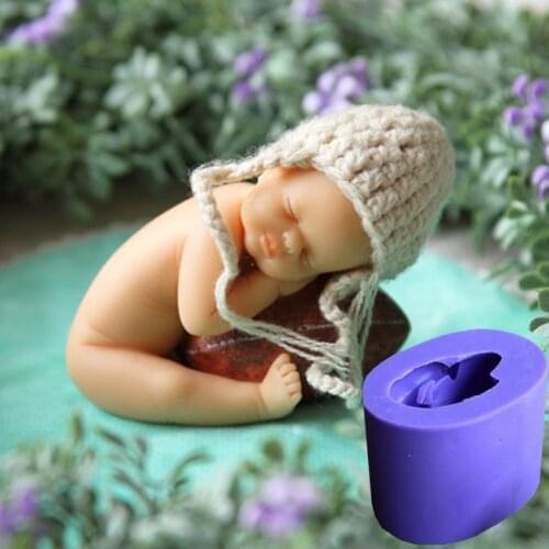 NEWEST Sleeping Baby Silicone Mold Fondant Mold Cake Decoration Molding Embossed Fondant Mold for SQ1881