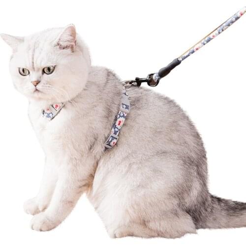 Cat Dog Collar Harness Leash Adjustable Nylon Pet Traction Cat Kitten Halter Collar gato Cats Products Pet Harness Belt