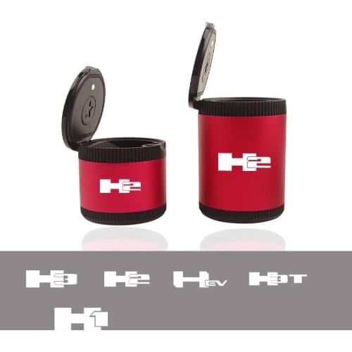 Car Ashtray LED Lights Alloy Ash Tray Aluminum Cup For Hummer H1 H2 GMT 840 H2H H2 SUT H3 H3T HEV car Accessorie car sticker