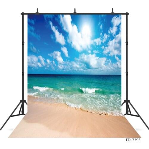 Beach Waves Sky Cloud Photo Backgrounds Vinyl Cloth Backdrops Photography Props for Baby Children Portrait Photocall Studio