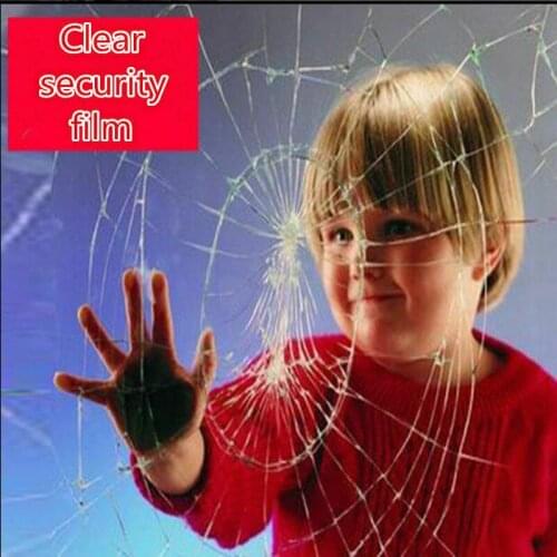 Sunice 2mil Transparent Safety Security Film Splash Prevention Film Self Adhesive Glass PET Vinyl Film With Size 0.5x10m