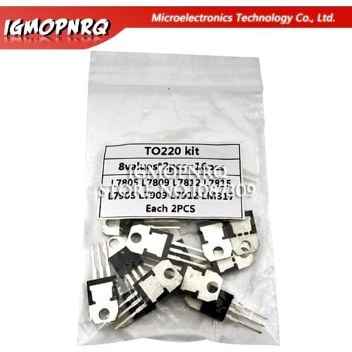 8value*2PCS=16PCS 7805 7809 7812 7815 7905 7909 LM317 L7912 igmopnrq LM317T TO-220 Transistor Assortment Kit Voltage Regulator