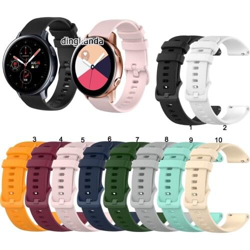 Soft Silicone Watch Strap Band For Samsung Galaxy Active 2 40mm 44mm Active3 41mm Smart Watch Replacement Wrist bands straps