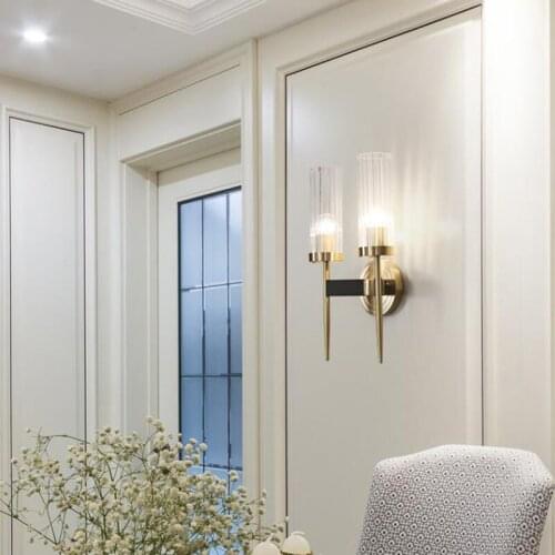 Luxury Crystal American Simple Modern Wall Lamp Bedroom Bedside European Style Living Room Light