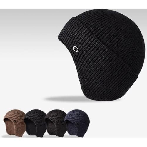 Imitation Rabbit Hair Ear Cap MenS Autumn Winter Warm Hat Outdoor Leisure Knitted Hat Thickened Skiing Warm Hat New