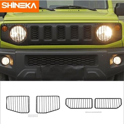 SHINEKA Iron Car Front Headlight Light Lamp Trim Cover For Suzuki Jimny JB74 2019-2021 Car Rear Tail Light Lamp Decoration Cover