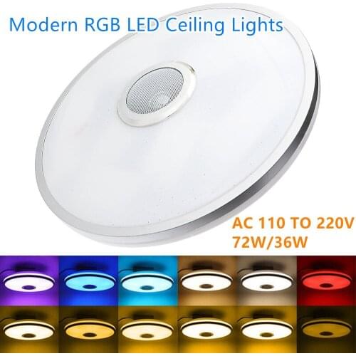 Modern RGB LED Ceiling Lights Home lighting 36W 72W APP bluetooth Music Light Bedroom Lamps Smart Ceiling Lamp+Remote Control