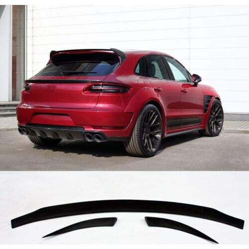Three sheet Style Carbon fiber Trunk Spoiler Fit For Porsche Macan