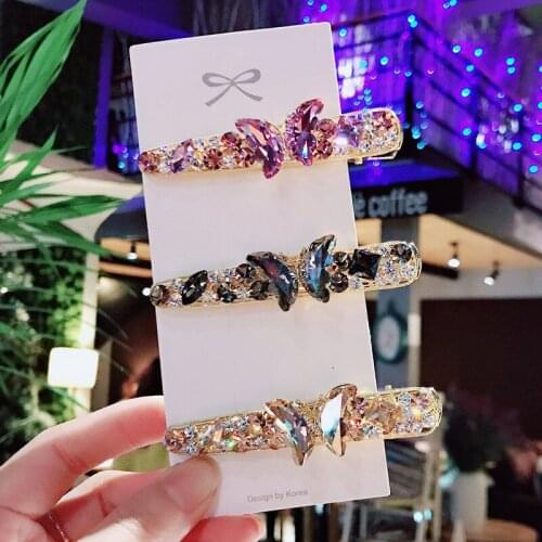 Rhinesto Flower Barrettes Hairpins Hair clips Geometric Fashion Korean Lady Girl Head wear Accessories Wholesale Gifts Party