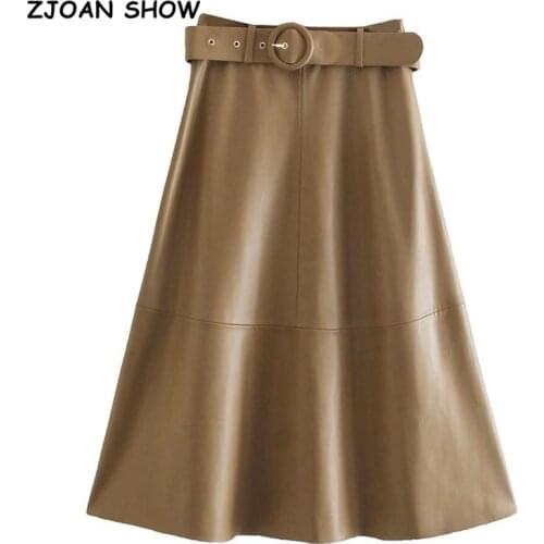 ZJOAN SHOW Women's Leather Skirts