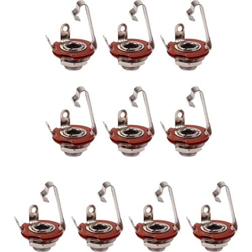 10pcs 1/4" Guitar Mono Jack Socket for Electric Bass Guitar Parts