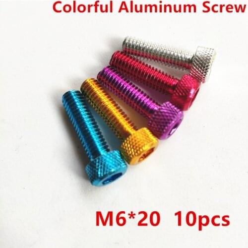 10PCS DIN912 M6*20 Colorful aluminum hex socket cap head screw