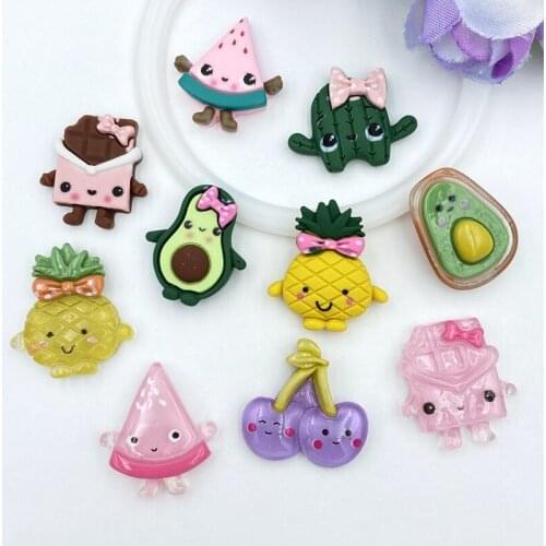 10pcs/lot kawaii Mixed fruit flatback DIY Scrapbook Hair Bows Cente crafts accessories C14