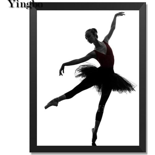 5d Diy diamond painting Black white ballet dancing girl full square drill diamond embroidery rhinestone painting diamond mosaic