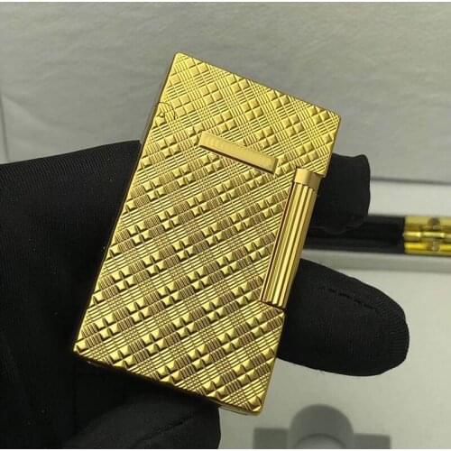 100% new vintage dupont gas lighter gas cigarette lighter polished jet gasoline flint lighter metal gas lighter