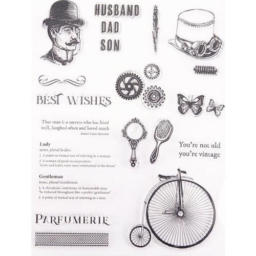 15.5x20cm gentleman series TPR Transparent Silicone Rubber Clear Stamps cartoon Scrapbooking/DIY Easter wedding album