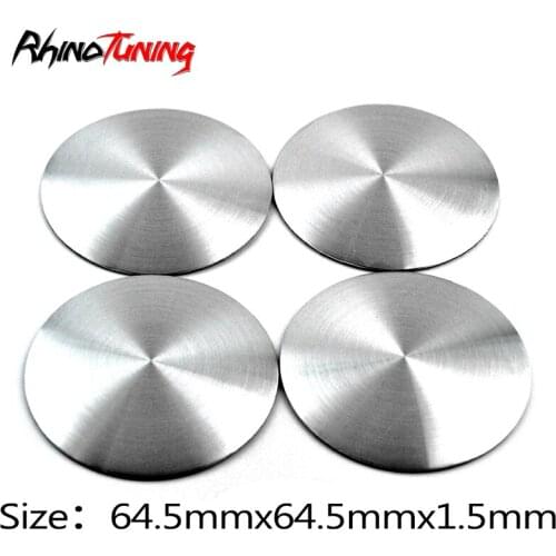 4pcs 64.5mm Black /Silver Aluminum Car Wheel Center Hub Caps Base Sticker Solid color Universal