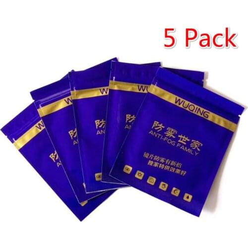 5Pcs/set Reusable Anti-Fog Wipes Glasses Pre-moistened Antifog Lens Cloth Defogger Eyeglass Wipe Prevent Fogging for Glasses