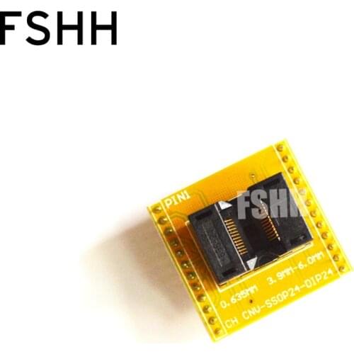 SSOP24 to DIP24 Programmer adapter TSSOP24 IC test socket Pitch=0.635mm width=3.9/6.0mm