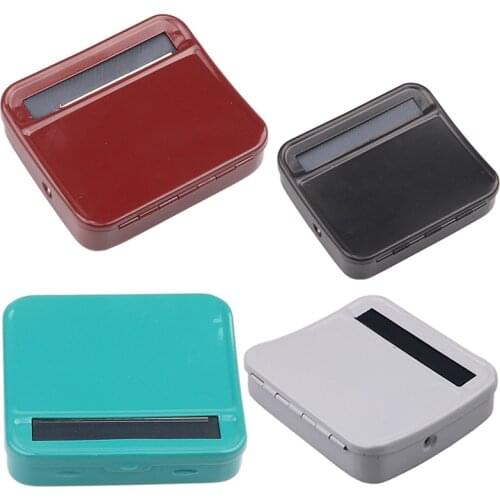 70mm Red/Blue/Black/White Metal Automatic Tobacco Smoking Smoke Roller Rolling Machine Box Case Cigarette Maker