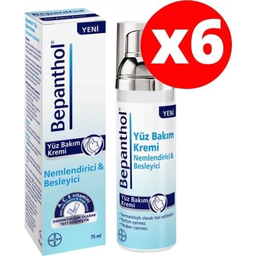 Bepanthol Moisturizing & Regenerating Face Cream Pump 75ml by Bepanthol - (PACK OF 6)