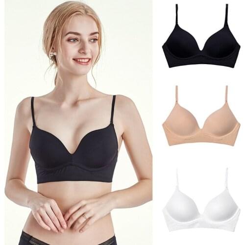 Seamless One piece ultra-thin underwear Lingerie Bralette Brassiere girls sexy back gathered Underwear backless free shipping