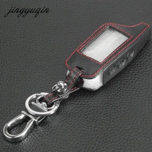 Jingyuqin Keychain Cover for Original Starline B9 B91 B6 B61 A91 A61 V7 C9 Leather Key Case LCD Car Remote 2 Way Alarm New