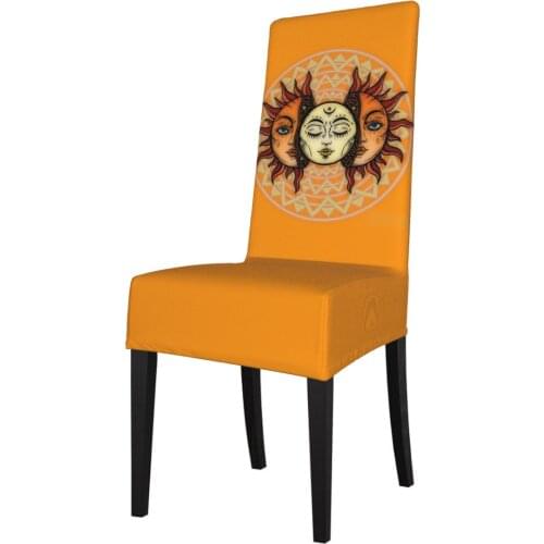 Mandala Sun And Moon Chair Cover Stretch Home Dining Elastic Chair Covers Multifunctional Spandex Elastic Cloth Universal Size