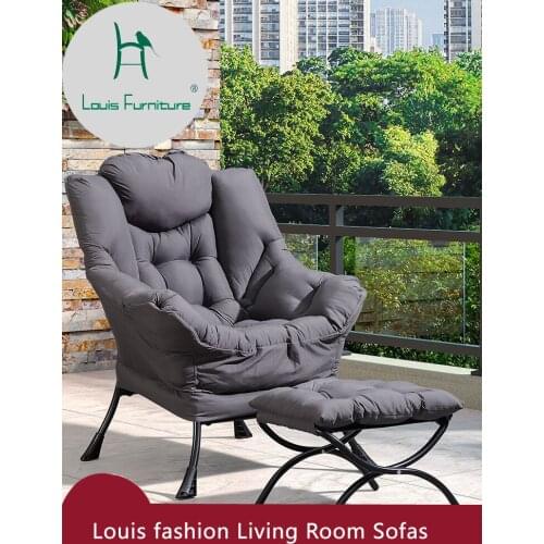 Louis fashion Living Room Sofas Lazy recreational bedroom small sofa dormitory single sofa balcony lazy