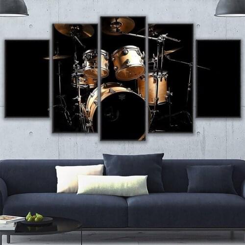 For Living Room Modern HD Printed Pictures 5 Panel Drum Musical Instruments Wall Art Home Decor Frame Canvas Painting Poster