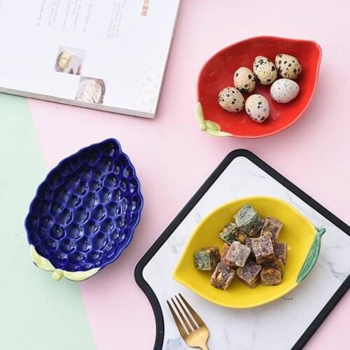 Ceramic Saucer Creative Fruit-type Food Tray Flavor Dish Snack Bowl Avocado Dessert Plate Tableware Kitchen Tray Decoration