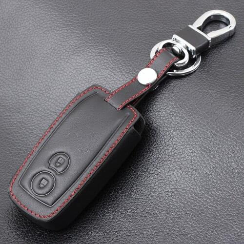 Leather Car Key Cover Fob Case 2 Button Smart Remote Key Protect Holder For Suzuki Swift Sport SX4 Scorss Grand Vitara