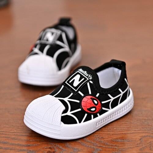 Disney cartoon spiderman 2021 childrens boys and girls fashion soft sole casual shoes sports shoes PU student running shoes