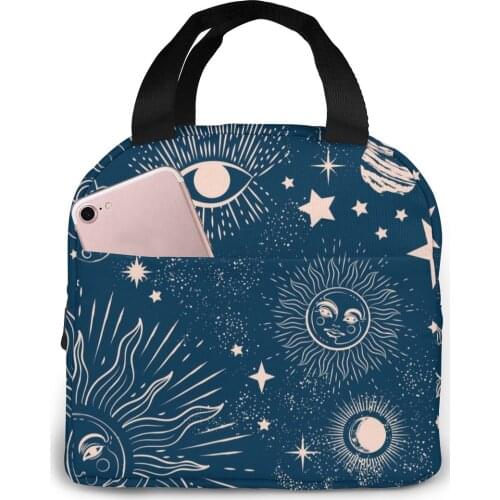 Space Galaxy Constellation Zodiac Star Cooler Lunch Box Portable Insulated Lunch Bag Thermal Food Picnic Lunch Bags