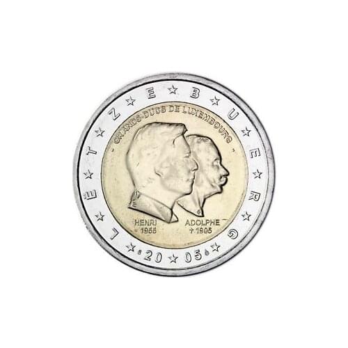 Luxembourg 2004 Grand Duke Henry and Adolf 2 Euro Bimetallic Commemorative Coin Real Original Coins True Euro UNC