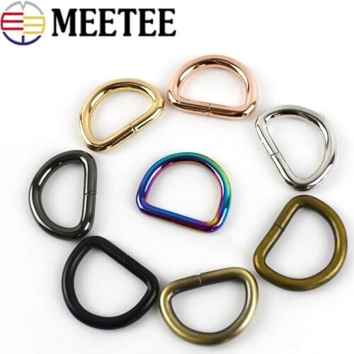 10/20/50pcs Meetee 25mm Metal O Dee D Ring Buckles Webbing Clasp DIY Bags Purse Strap Belt Dog Collar Chain Hardware Accessories