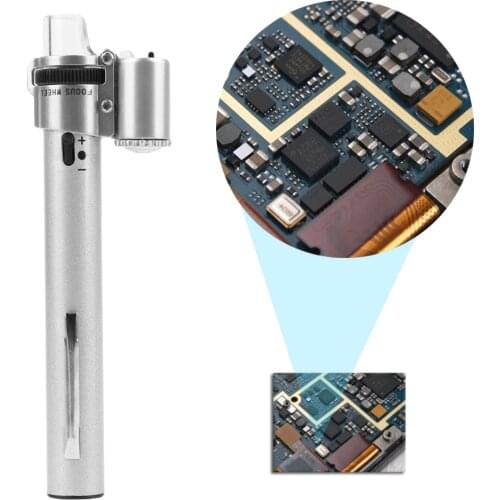 Mini Pen Magnifying Glass 100X LED Light Jewelry Loupe Microscope with Case Handheld Mini Pen-shaped Magnifying Glass