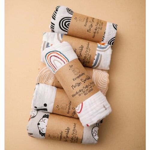 1Pc Baby Muslin 100% Cotton Swaddles Soft Newborn Blankets Bath Gauze Infant Wrap sleepsack Stroller cover Play Mat