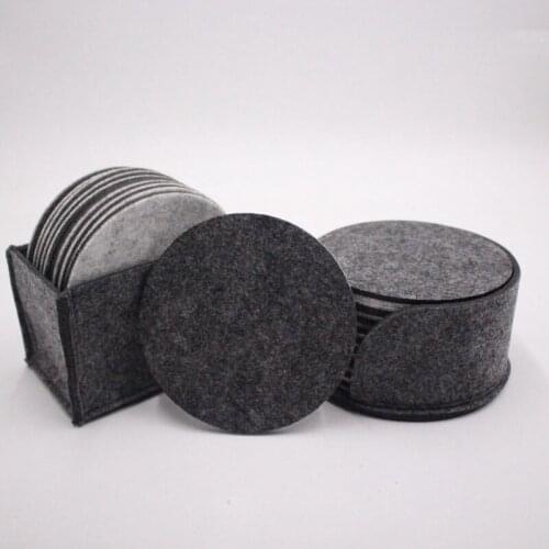 Set Of 10 Drink Coasters Cup Mat Cup Costers Tableware With Holder Gift Mats & Pads Modern Round, Square Black , Grey
