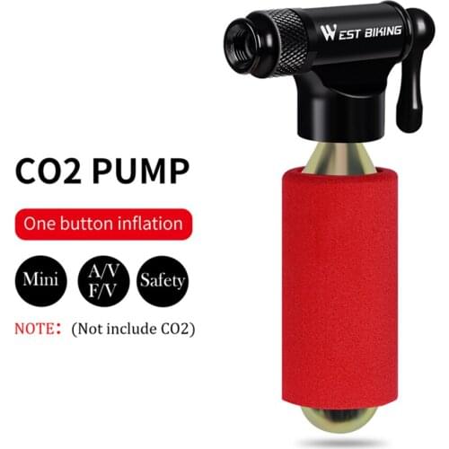 WEST BIKIING CO2 Pump Bike Mini Hand Pump MTB Road Bicycle Air Inflator Cycling Accessories No CO2 Cartridge