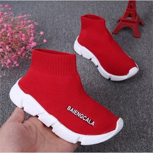 2021 Autumn New Childrens Breathable Soft Shoes Wool Knitted Socks Shoes Boys And Girls Stretch Sports Casual Shoes XZ121