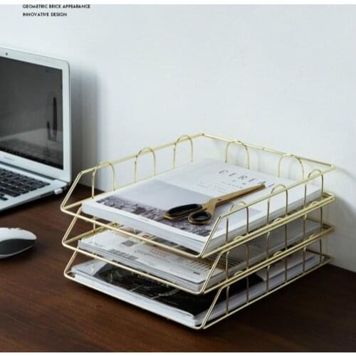 Office Desktop Storage Basket Magazine Rack Wrought Iron Document Magazine Storage Basket Newspaper Storage Basket